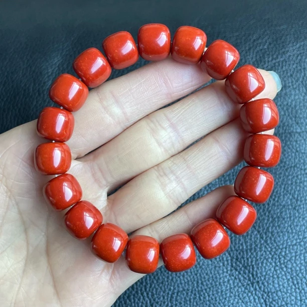 瓦西柿子红满色满肉精工老型手串（卡13+）