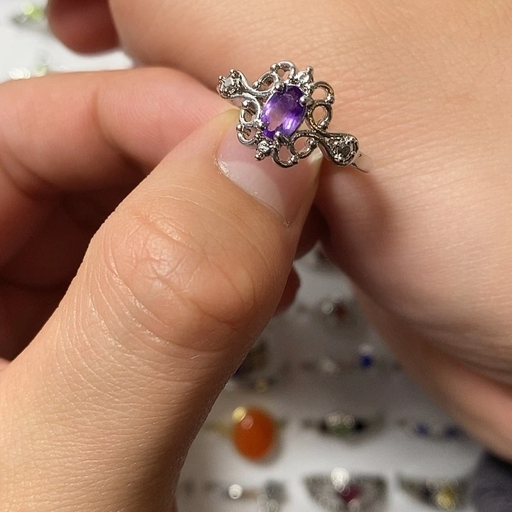 水晶戒指未镶嵌紫水晶