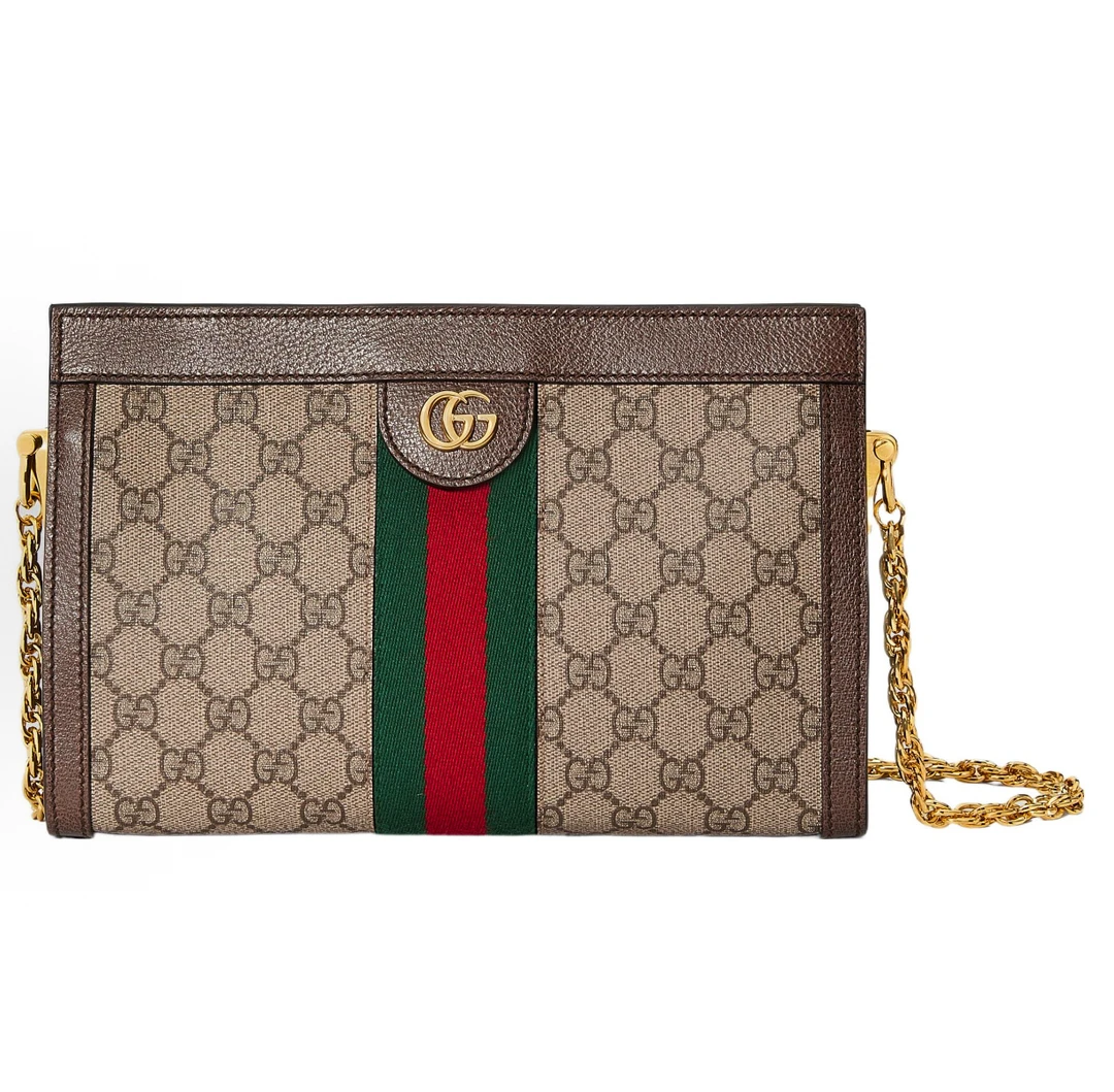 99新 GUCCI/古驰 【静文专属】老花op小号夹子包