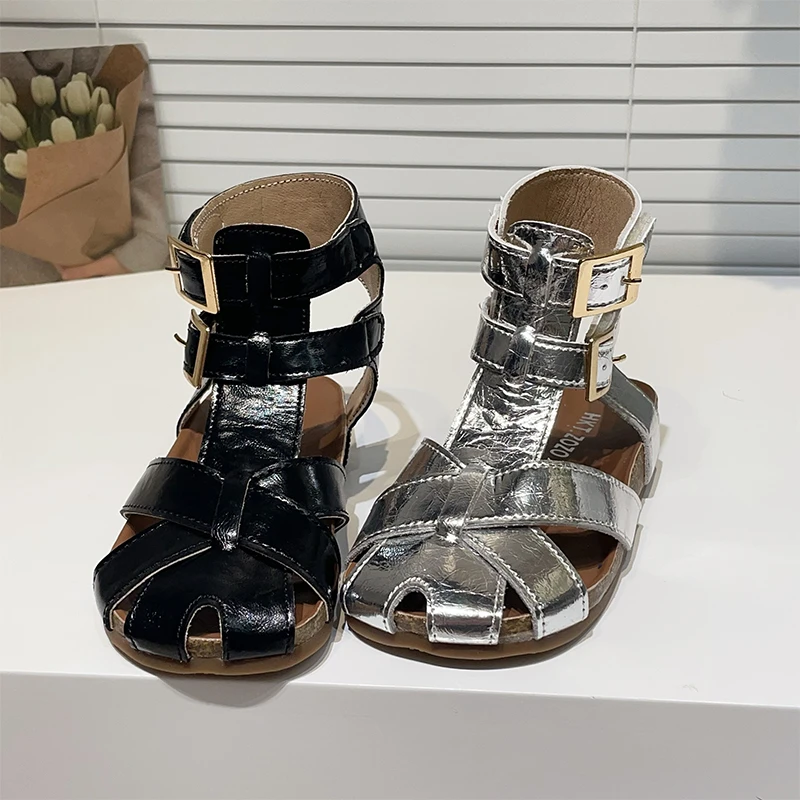 女童凉鞋2025夏季新款儿童时尚罗马鞋小女孩公主鞋休闲百搭沙滩鞋