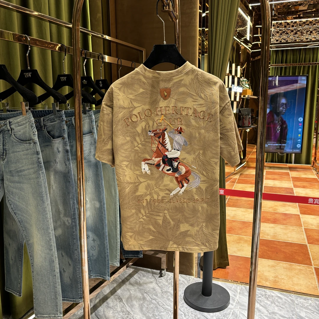 忆【阿飞专属】2025夏季时尚潮流百搭英伦风高端刺绣短袖25245