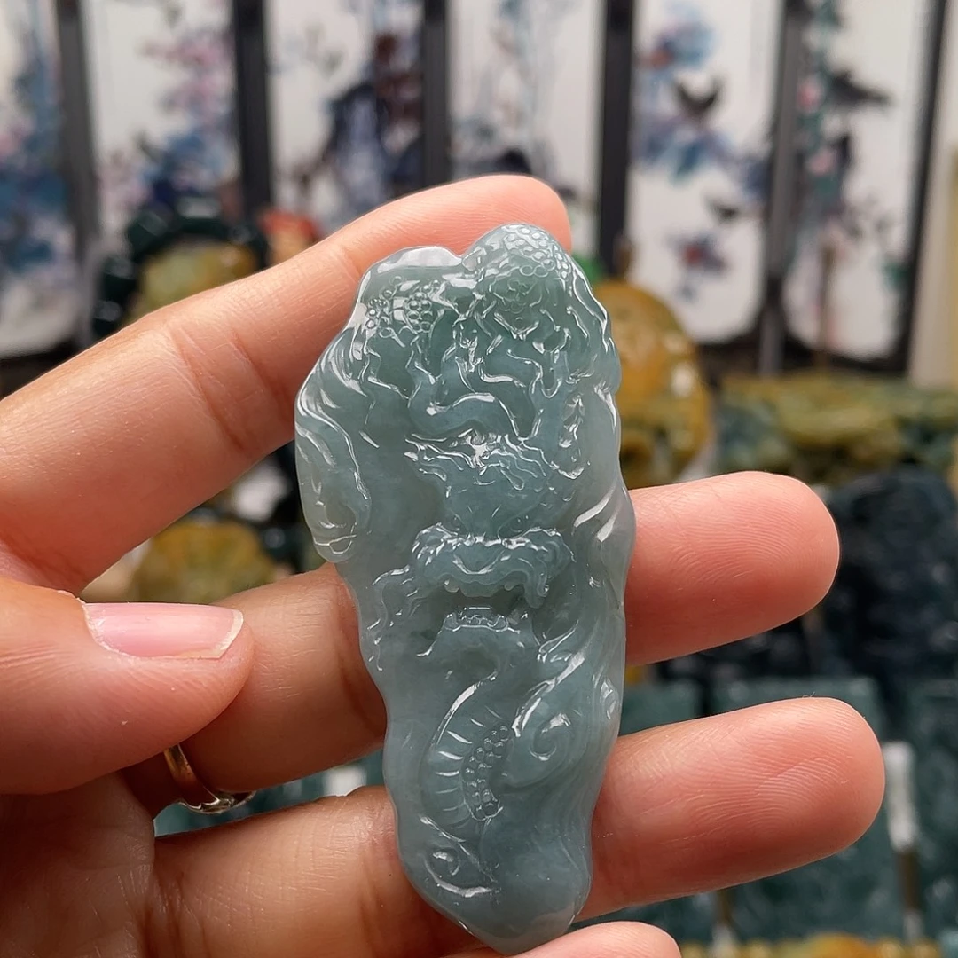 翡翠未镶嵌颈饰天然翡翠a货龙