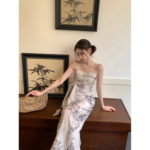 赵小小【万物自由诗】达人同款纯欲慵懒风吊带上衣+阔腿裤女装28299