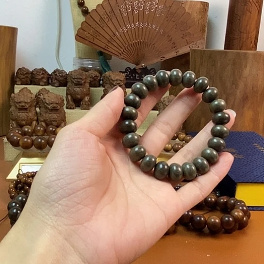 老山檀香阴沉9-12算盘珠手串