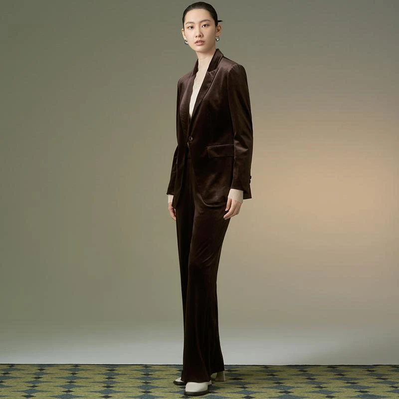 Distin Kidny/迪凯【星线好物】优雅宽松显瘦高腰垂感通勤裤子