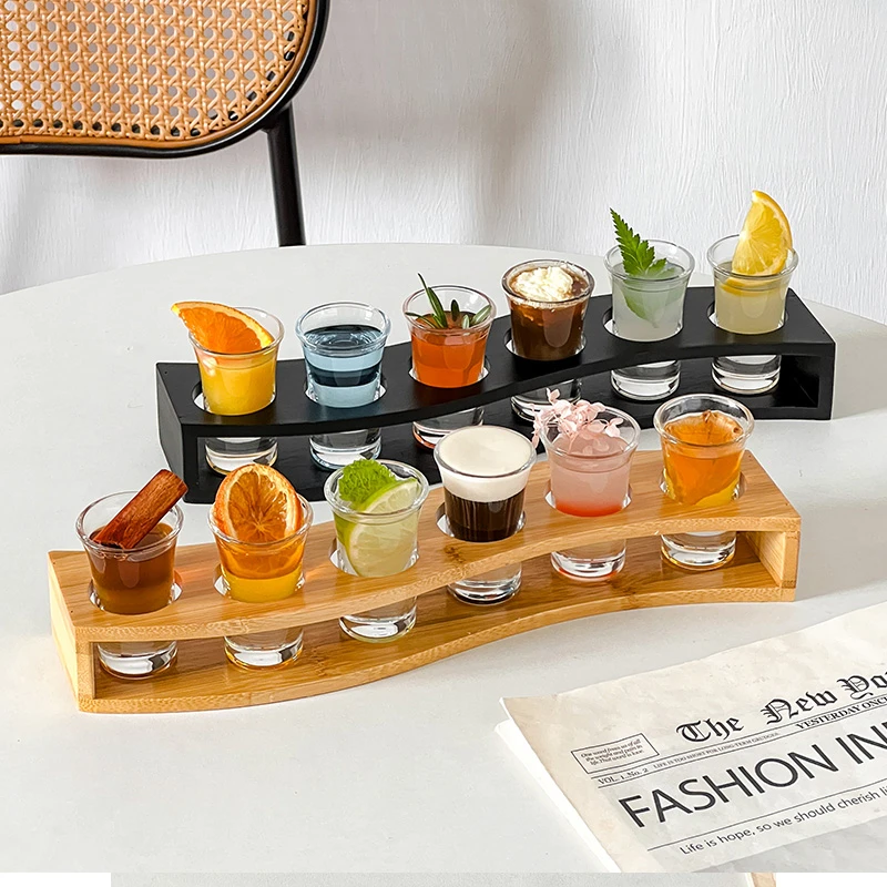 子弹杯白酒杯 吞杯烈酒杯一口杯b52鸡尾酒杯架shot杯套架酒吧酒杯