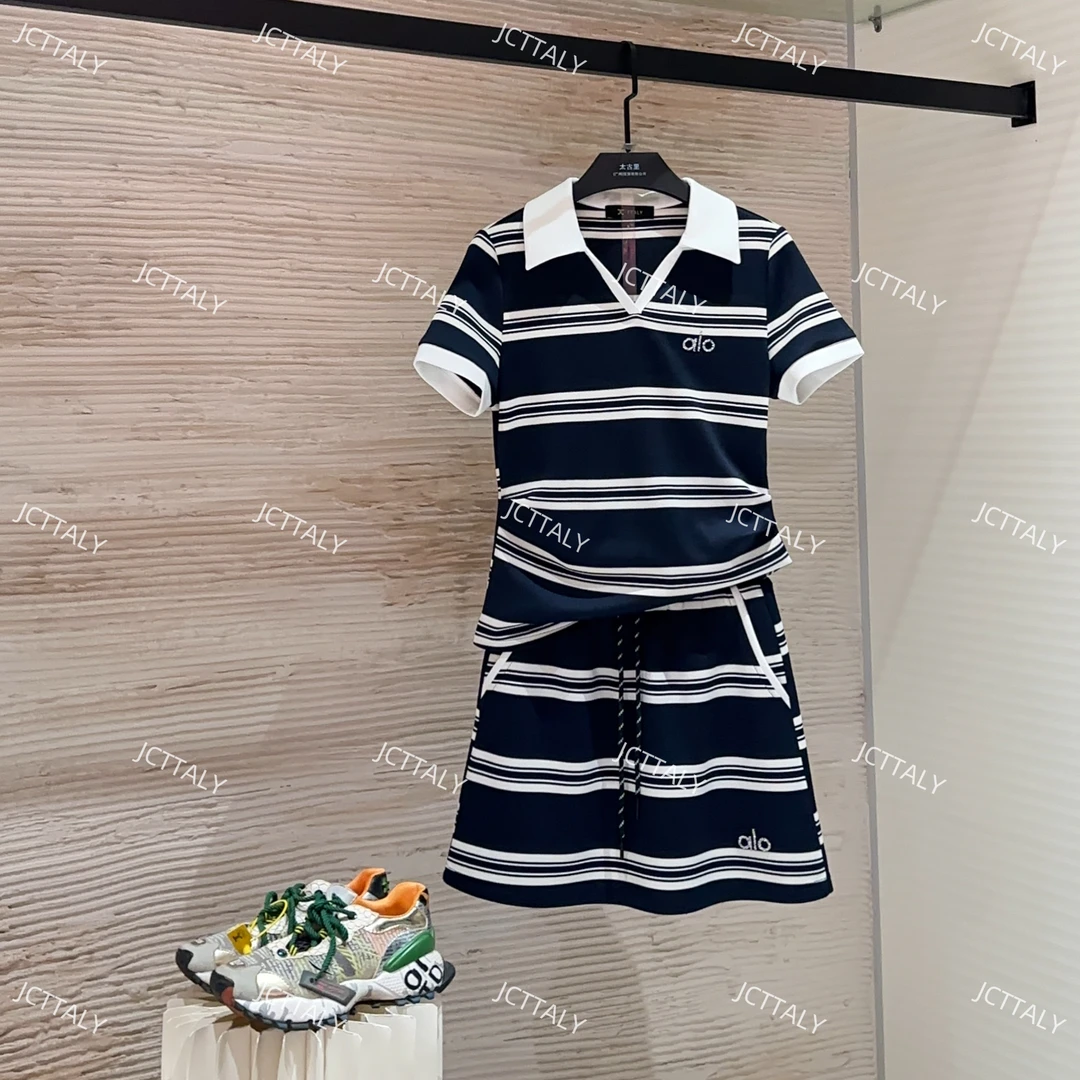 【宠粉价】条纹系列 夏季宽松设计师款圆领T恤气质套装TZ-279