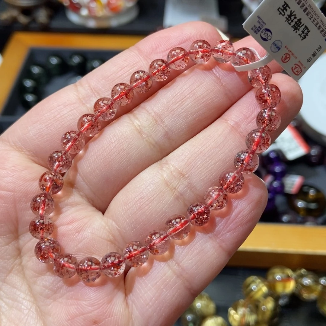 水晶金草莓手链未镶嵌小****肉