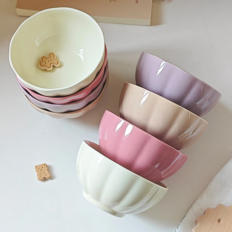 碗高颜值家用餐厅甜品碗釉下彩高级碗具创意ins风