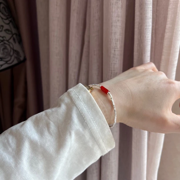 925银手链 阿腾莎银饰 手链 红运 925碎银百搭喜庆快乐的手链