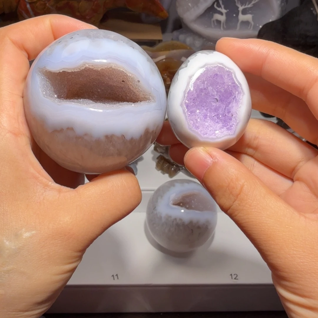 菱***角玛瑙/玉髓未镶嵌挂件