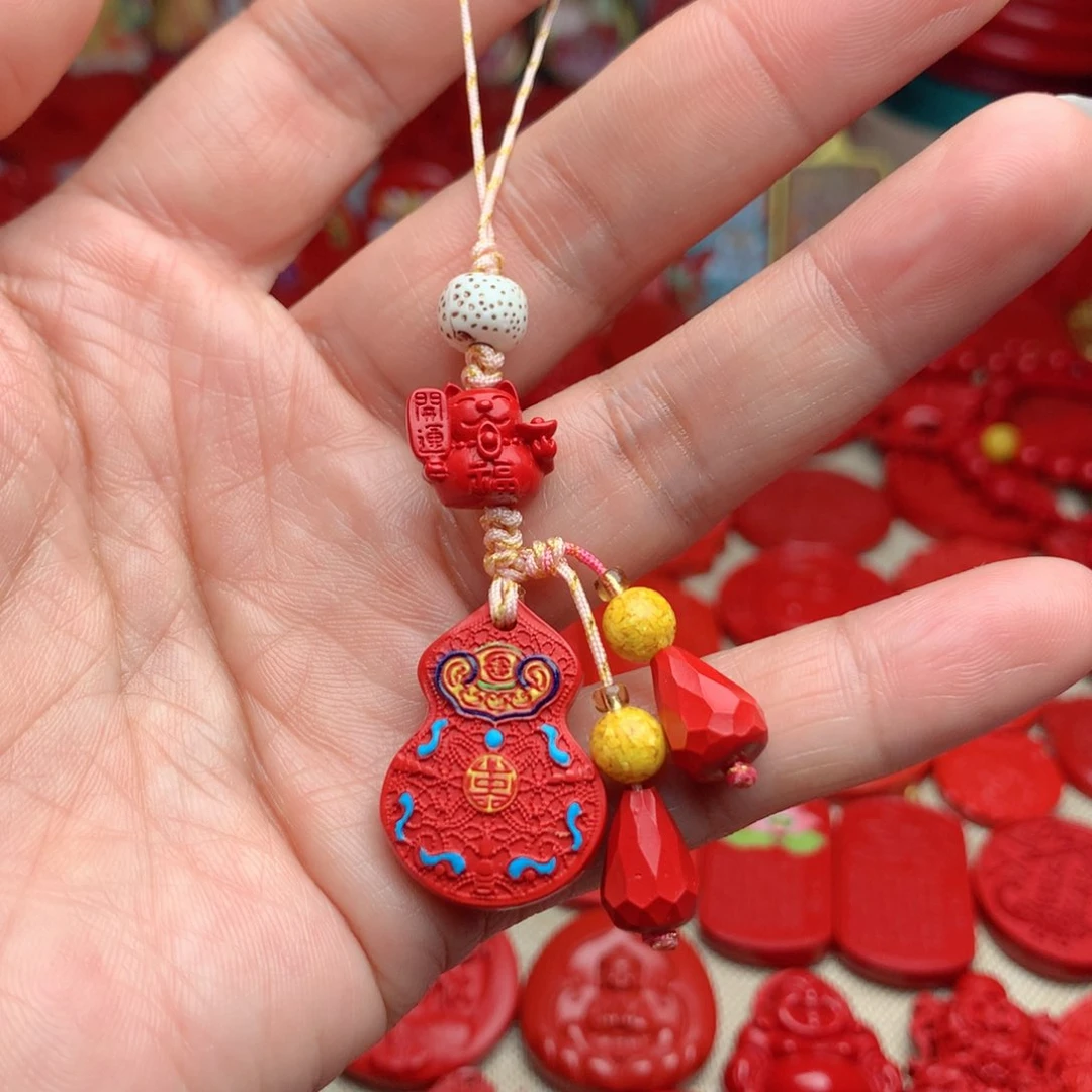 天然辰砂工艺品朱砂手机坠