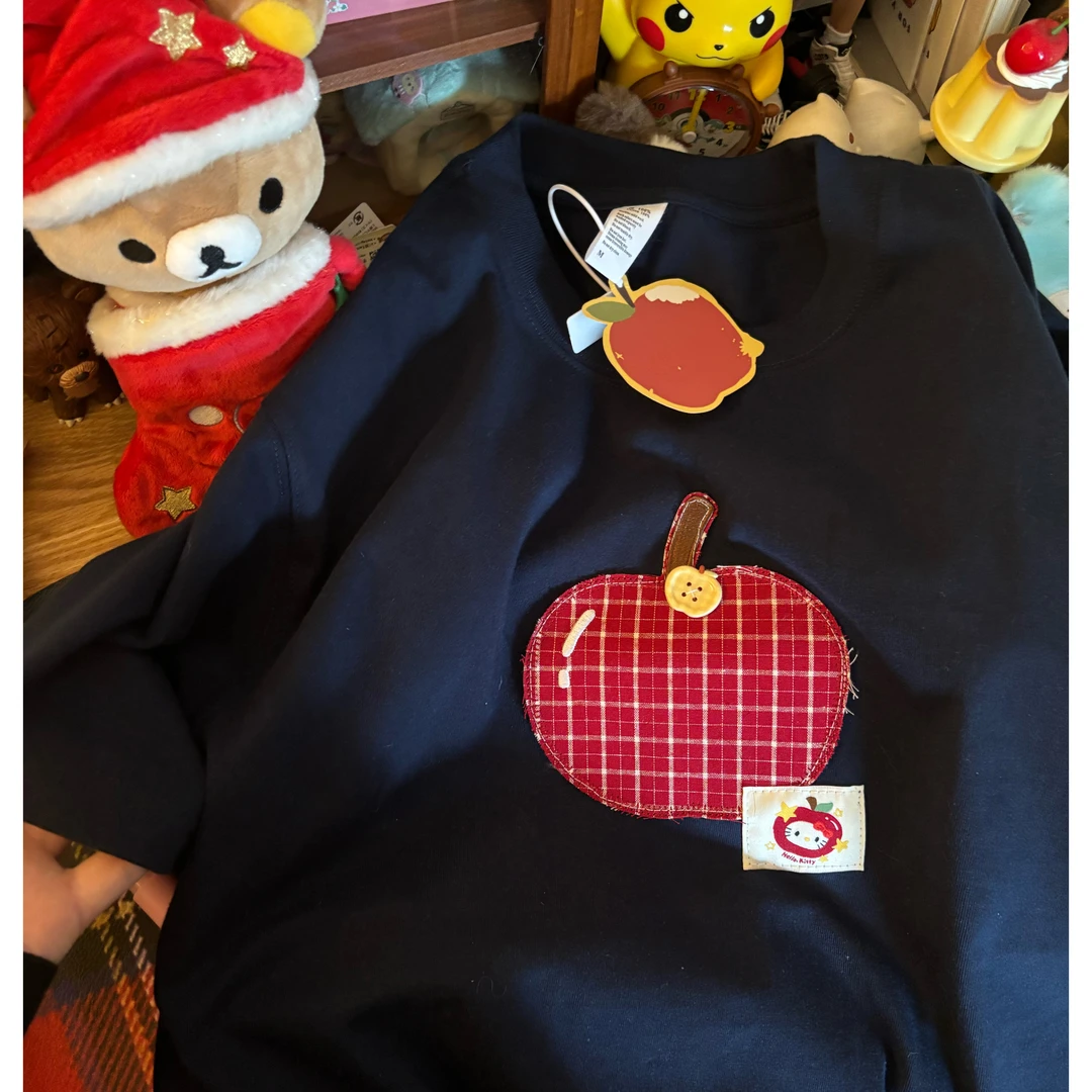 原创手工拼布苹果短袖