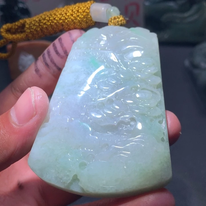 翡翠未镶嵌颈饰保真天然a货翡翠