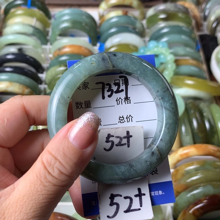 未镶嵌蛇纹石玉手镯7327