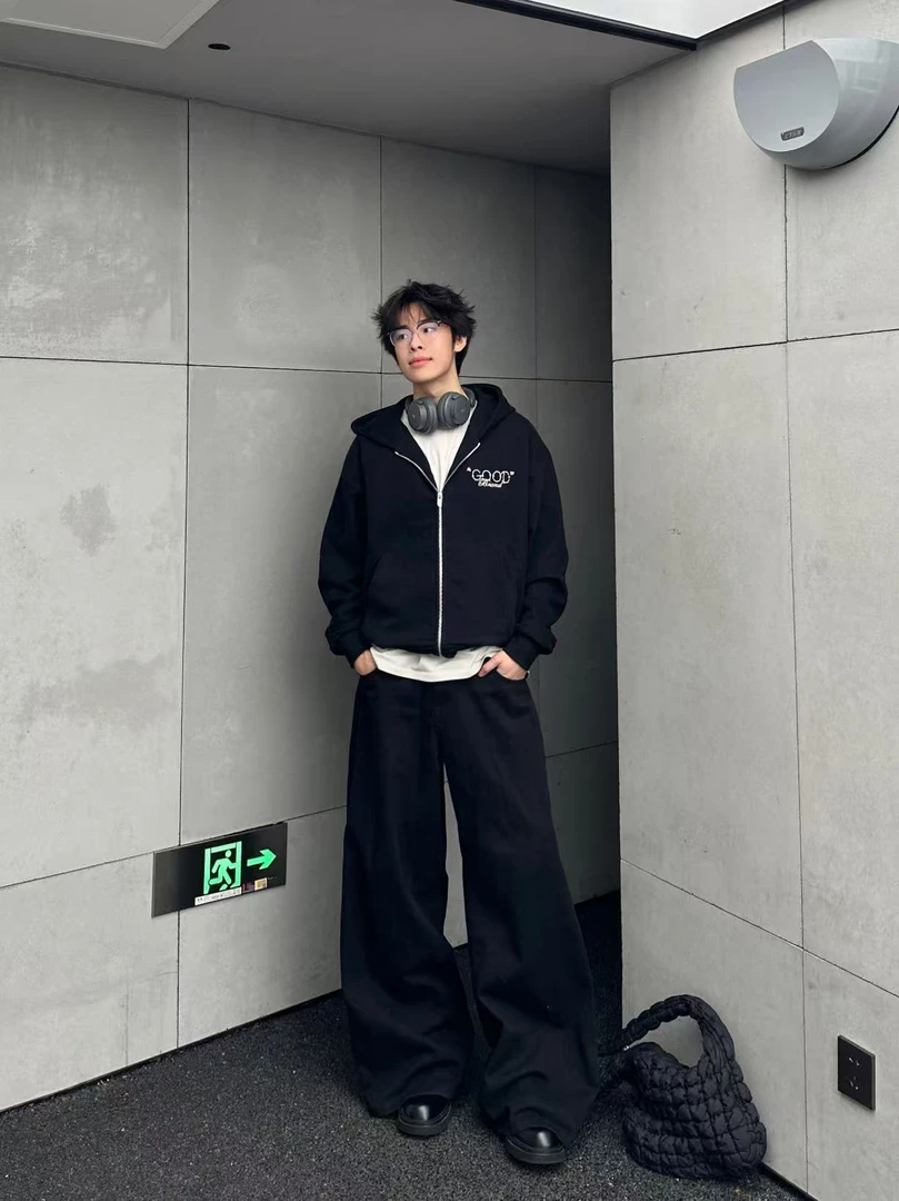 GOODBRAND 24秋冬LOVE IS GOOD珍珠时尚轻奢高级感开衫连帽卫衣