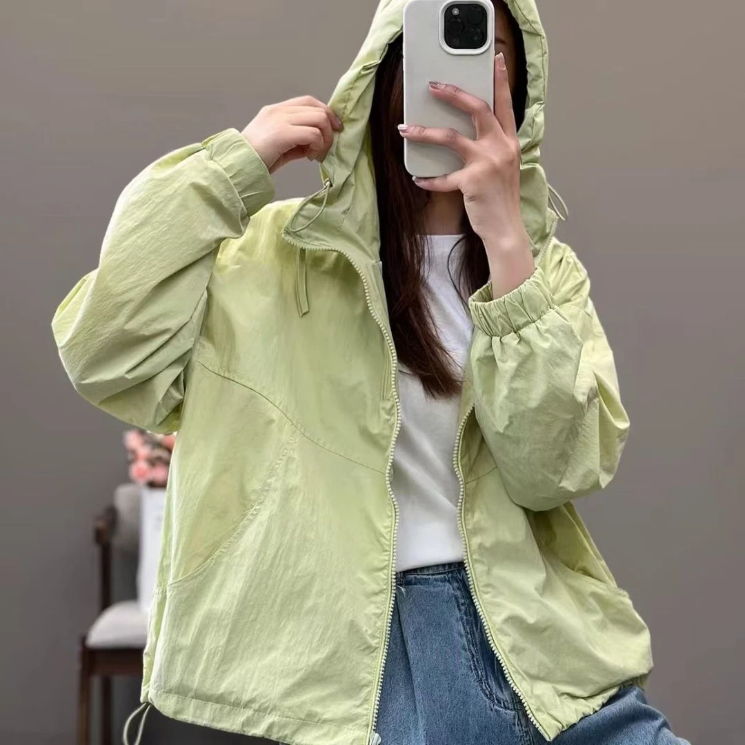 适配小众设计师风格防晒衫女短风衣减龄时尚廓形秋夏季防晒衣薄款