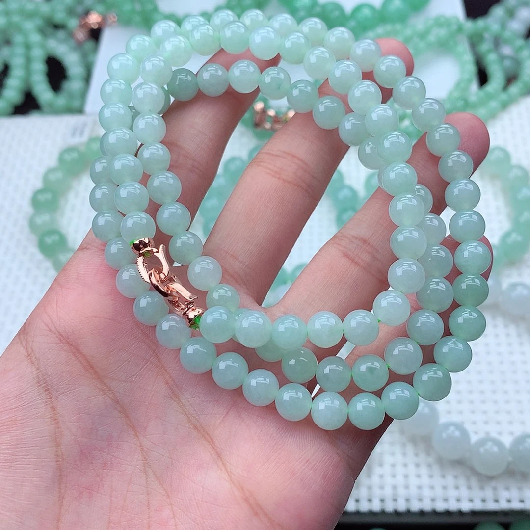 翡翠未镶嵌毛衣链卡7.6