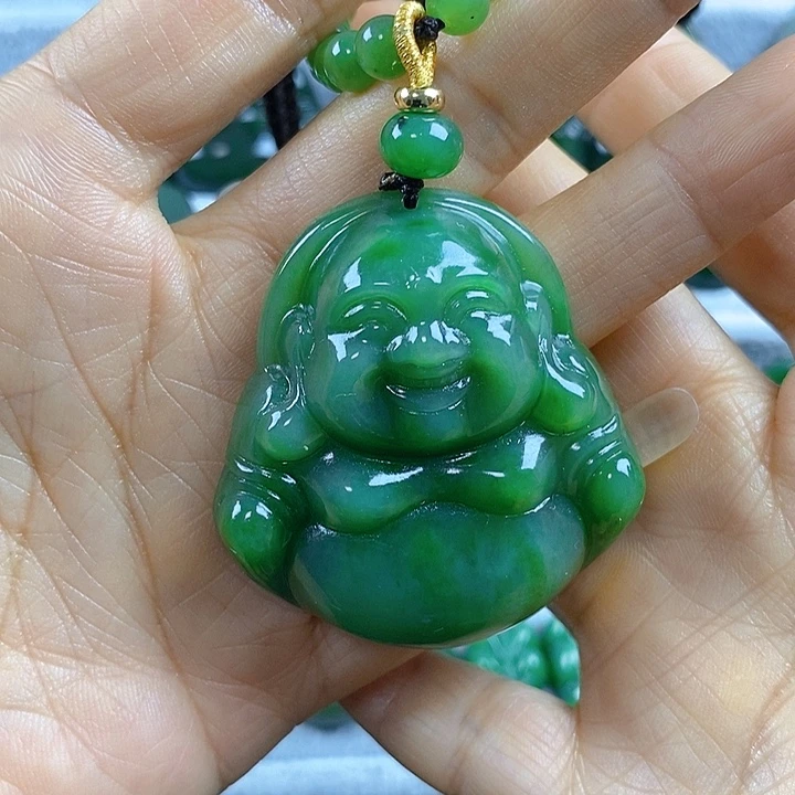 河***妹吊坠(不含链)未镶嵌和田玉（碧玉）46