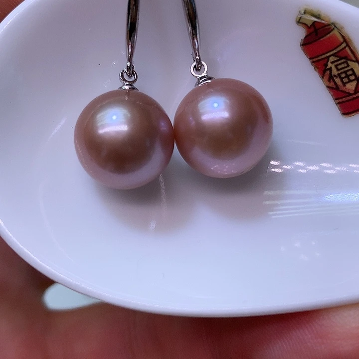 银S925镶嵌耳饰淡水珍珠