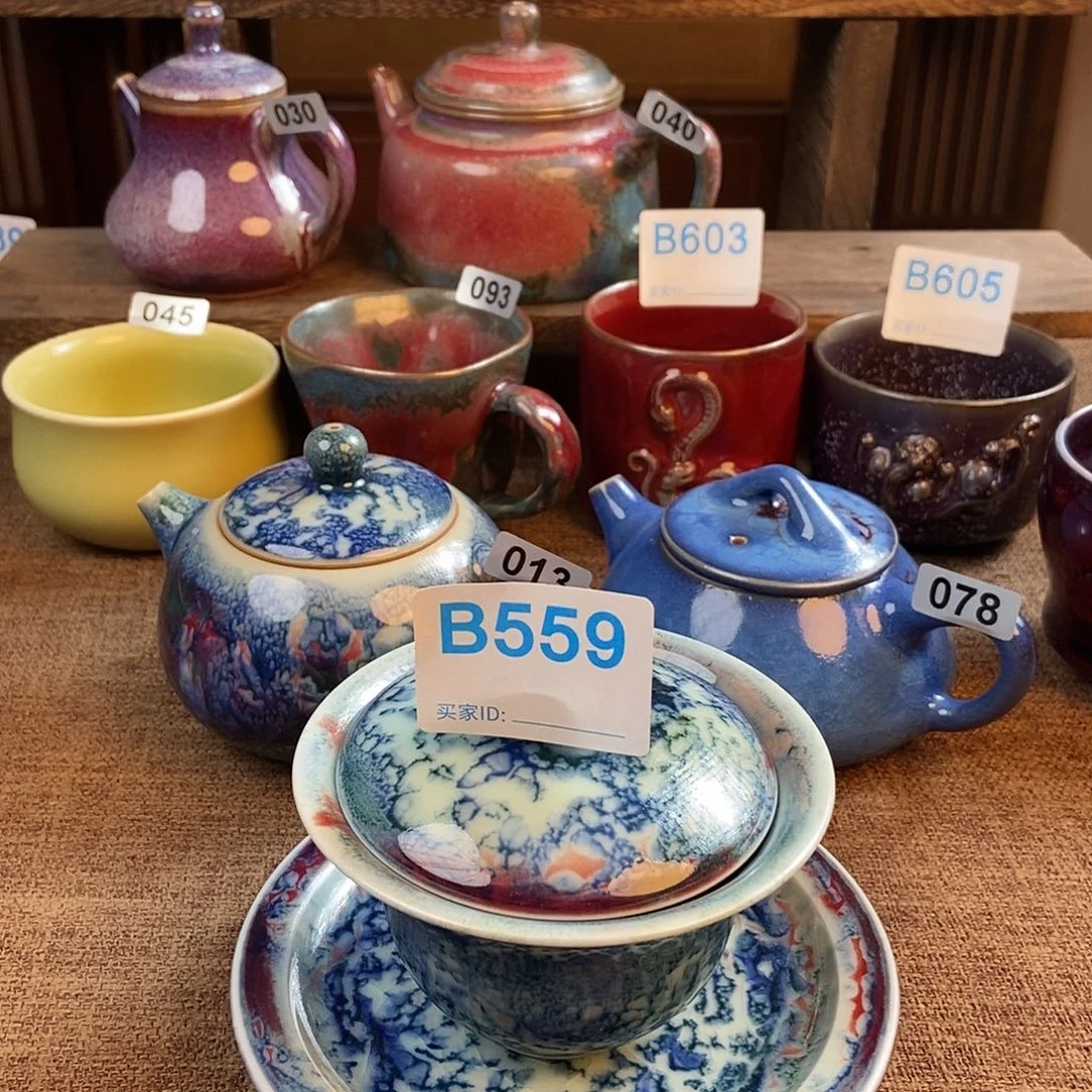瓷片能****4钧瓷茶壶茶具