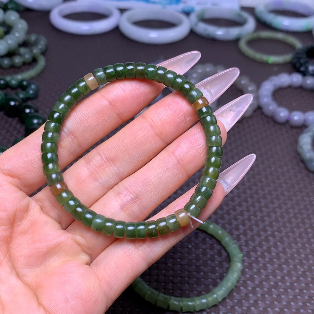 和田玉未镶嵌手串卡6