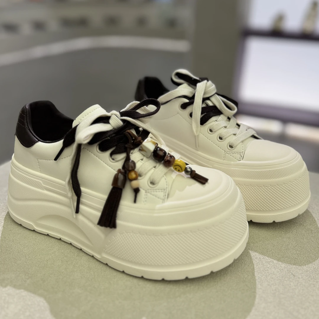 新品厚底秋冬小白鞋厚底百搭松糕鞋女鞋单鞋120-178