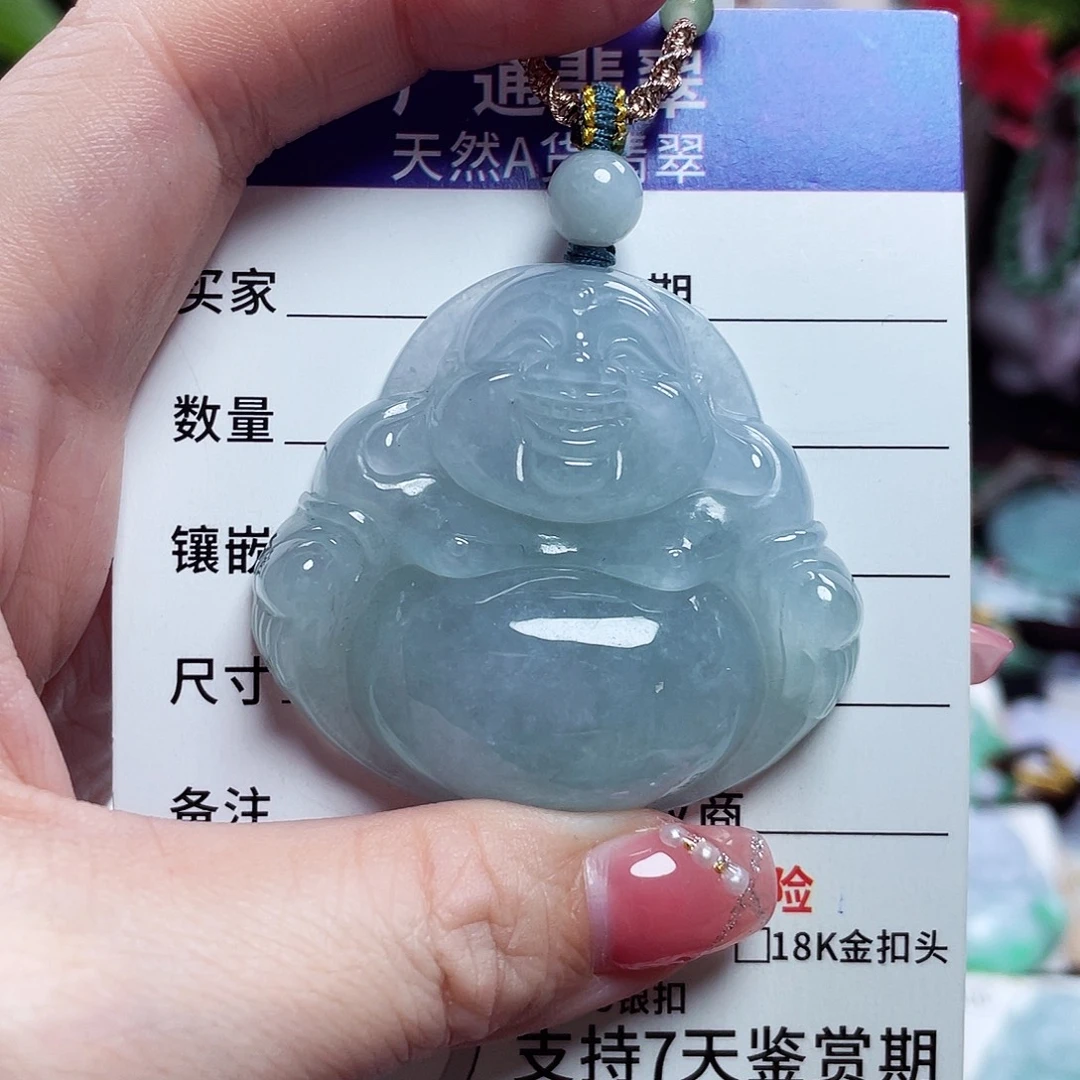 翡翠未镶嵌颈饰佛公56