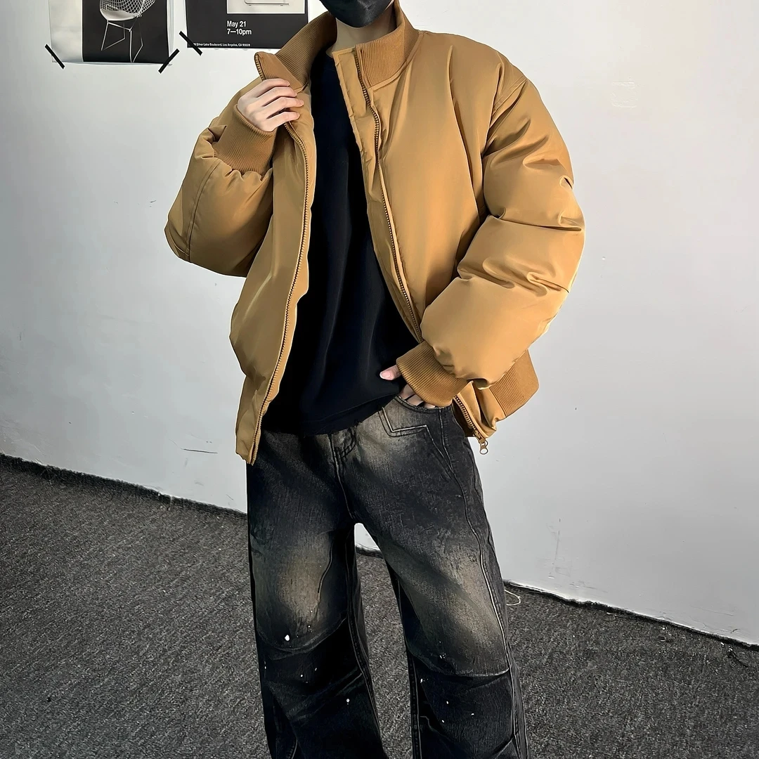 美式短款cleanfit廓形飞行棉服男女冬季立领棉衣宽松情侣保暖外套