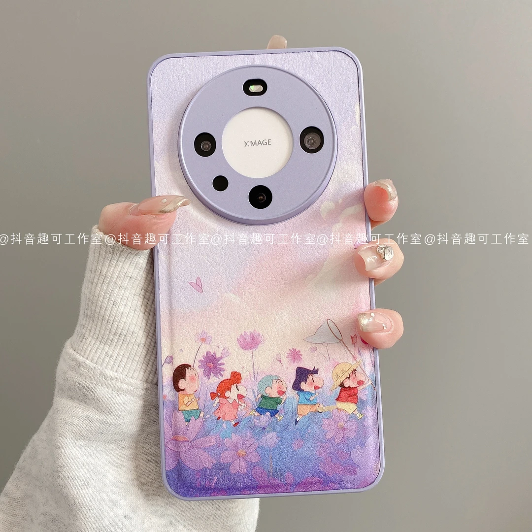 金属鼓皮适用华为mate70pro/60/50/40苹果17promax手机壳花丛小新