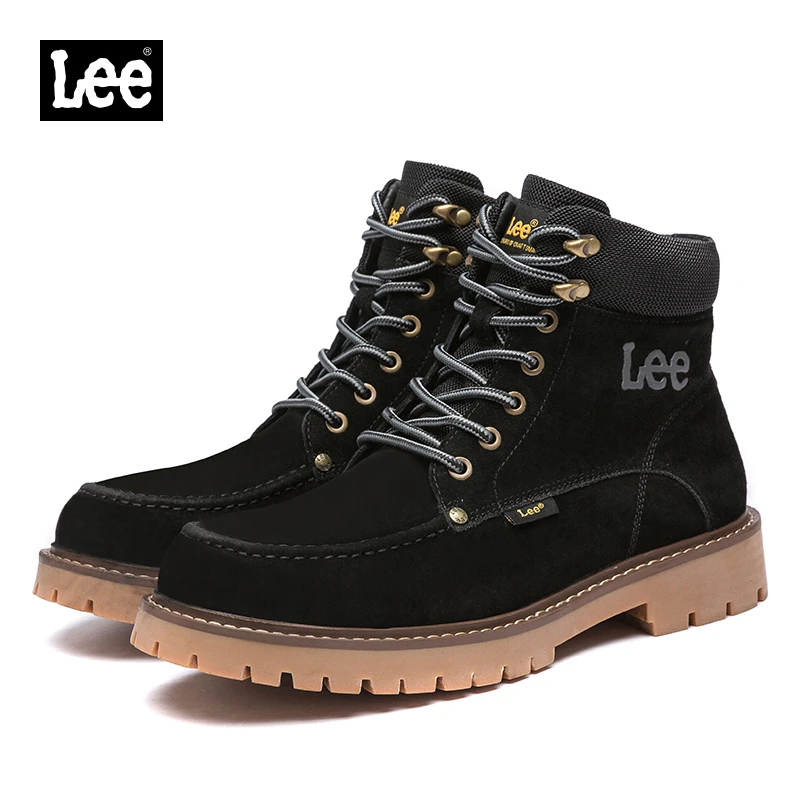Lee马丁靴男款2025新款春夏季中帮真皮大黄靴工装靴男士休闲短靴