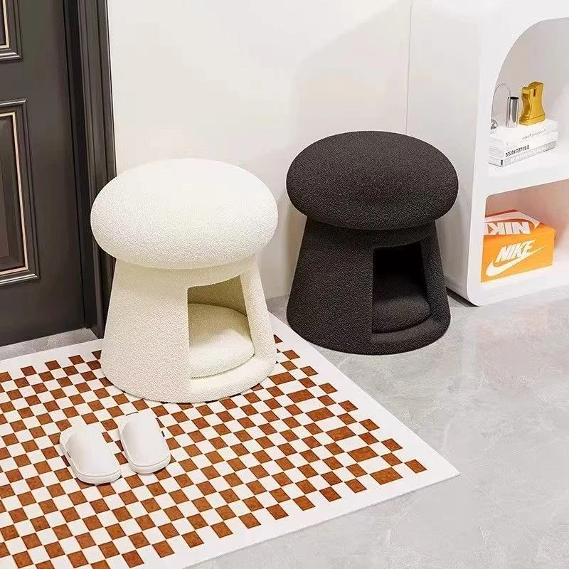 鞋凳可爱收纳凳小型专用狗窝树洞猫窝耐磨双层猫窝人猫两用猫窝凳