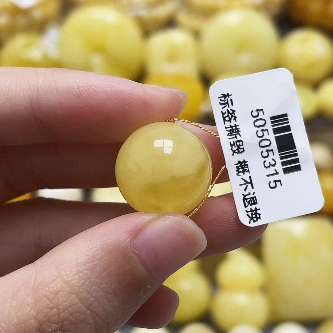 裸石琥珀未镶嵌15.9mm圆珠