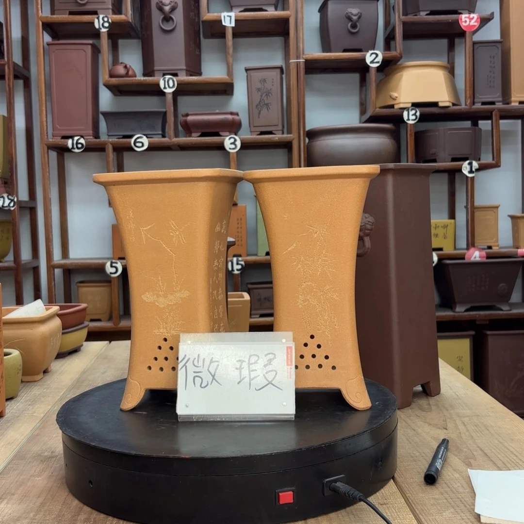 紫砂花盆闪**华微瑕放漏