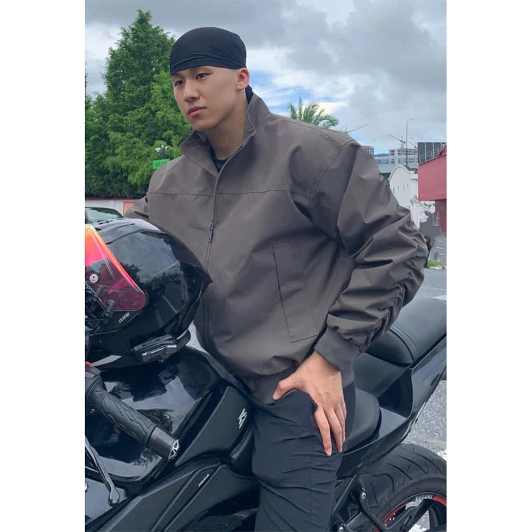 黑色三防教练飞行夹克男款秋季高级感硬汉穿搭美式短款棒球服外套