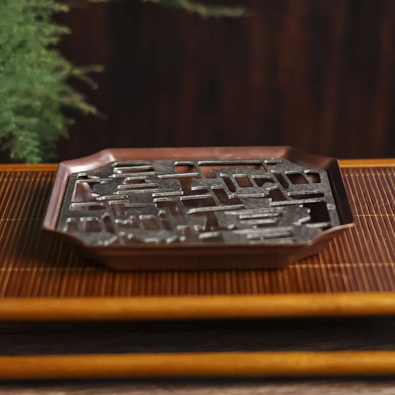 【喜器】 喜字德国-春喜铜-银壶承145x145x18mm（春喜铜0169）