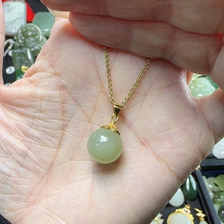 和田玉银S925镶嵌颈饰