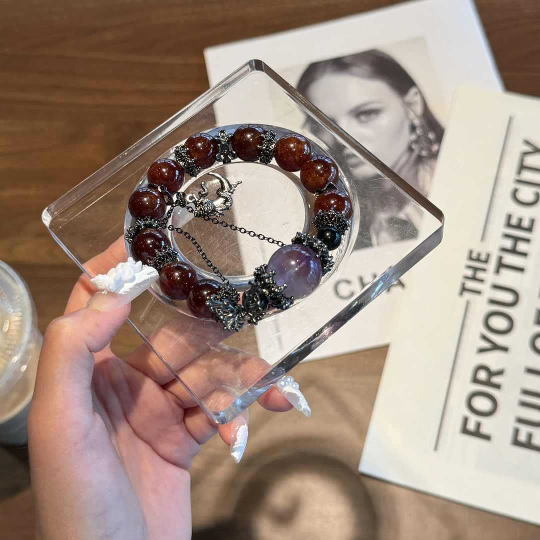 Y-1「六月crystal」石榴石薰衣草（13mm-17mm）
