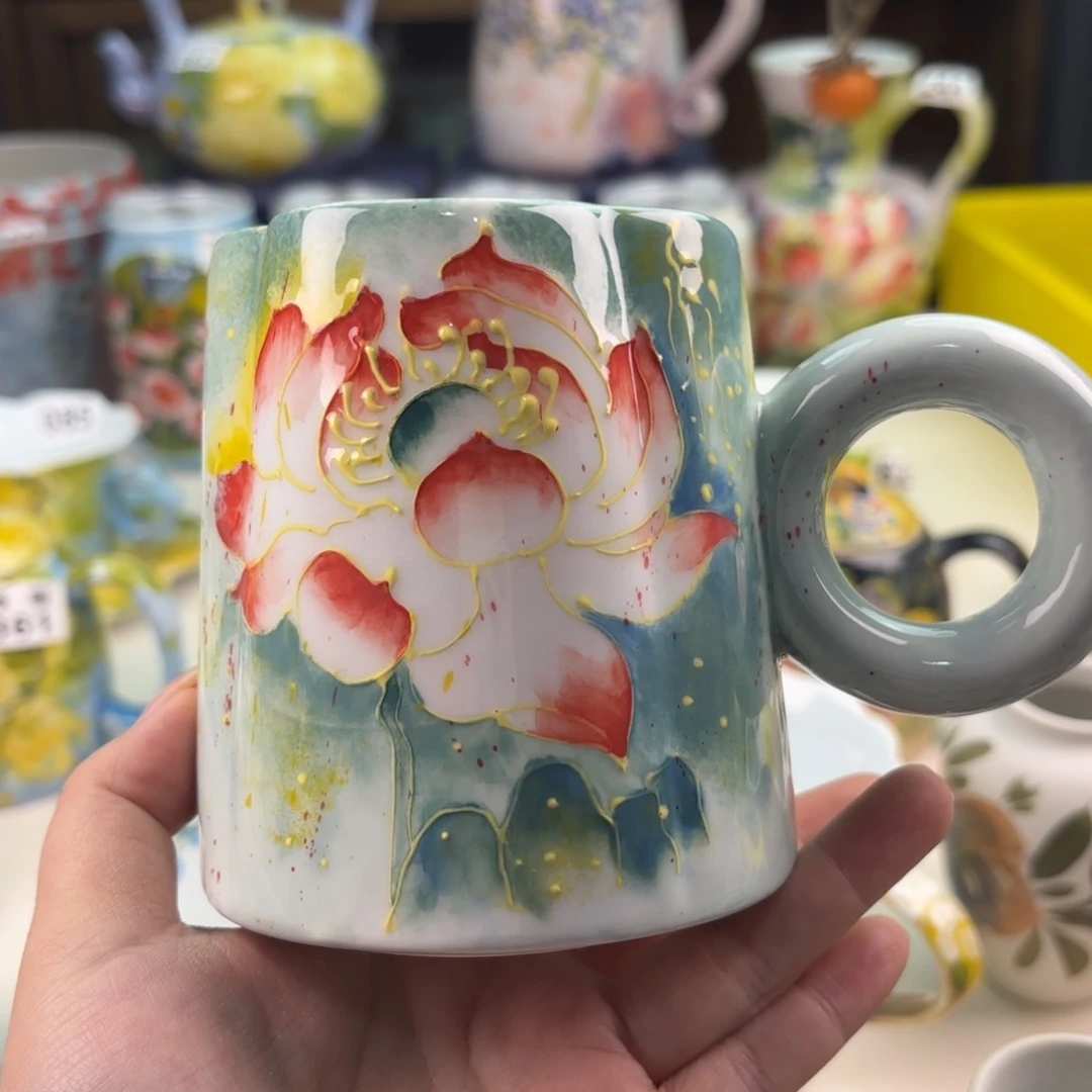 景德镇手绘高温釉下彩陶瓷茶具