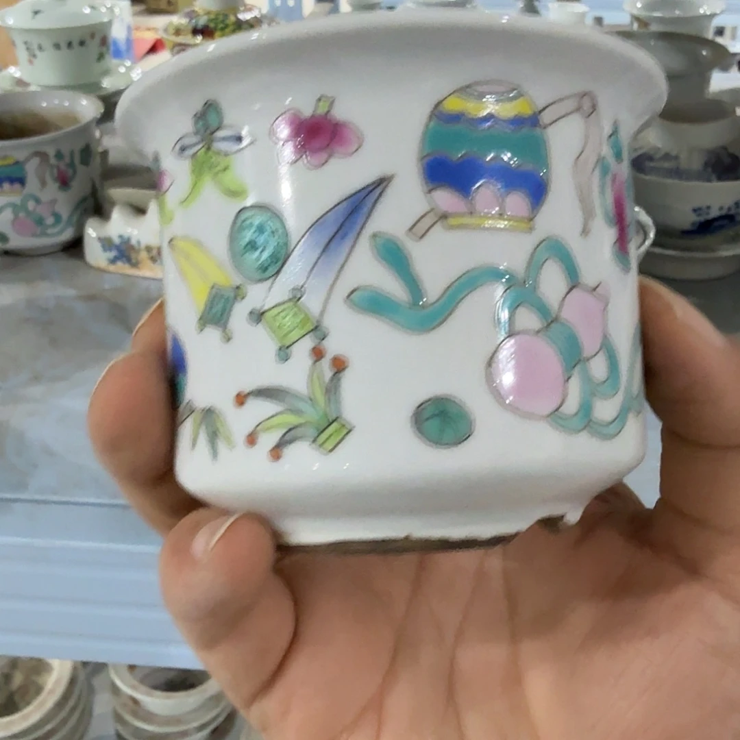 瓷片摆件手绘瓷器处理