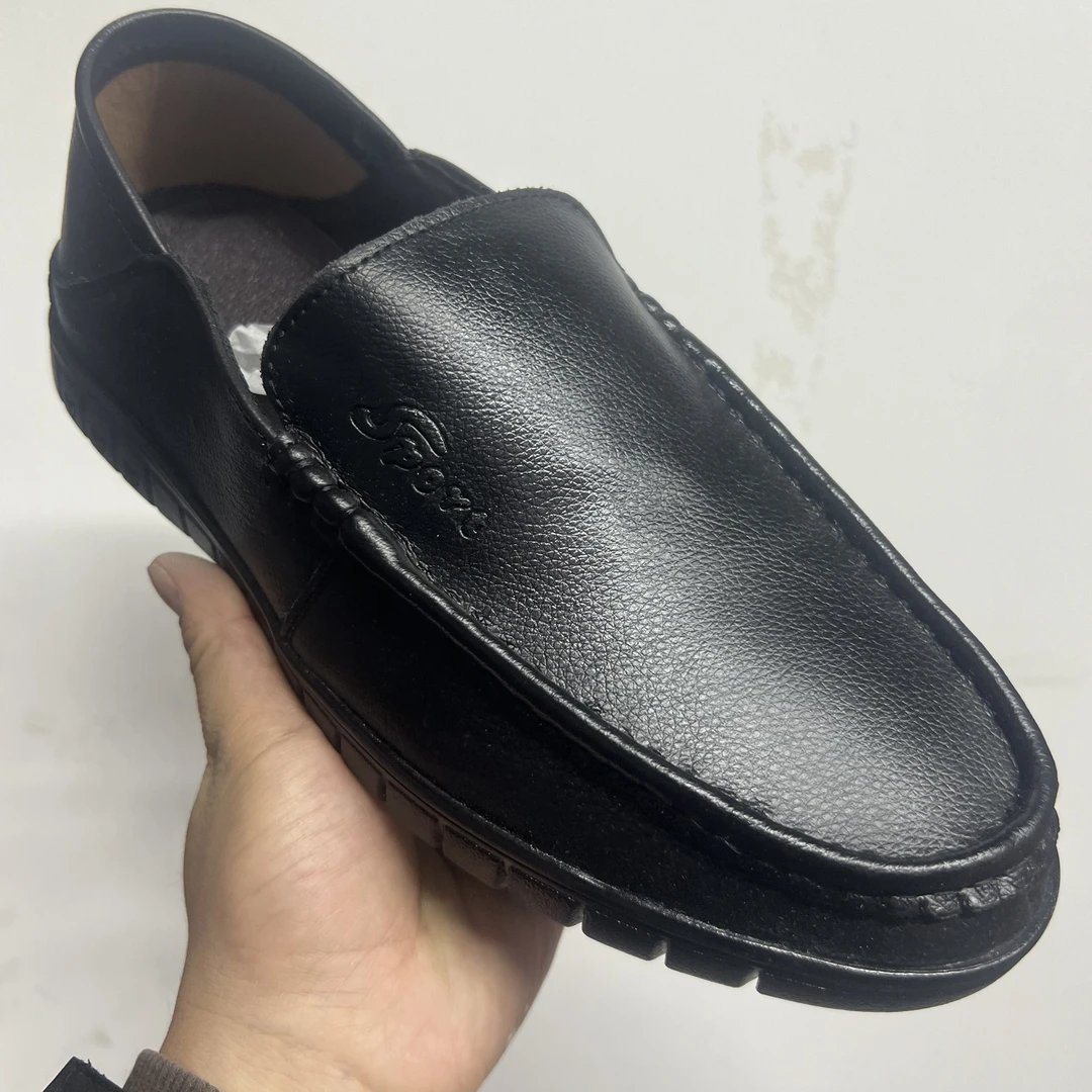 D093黑色轻便豆豆鞋休闲鞋单鞋男鞋一脚蹬时尚休闲乐福鞋商务