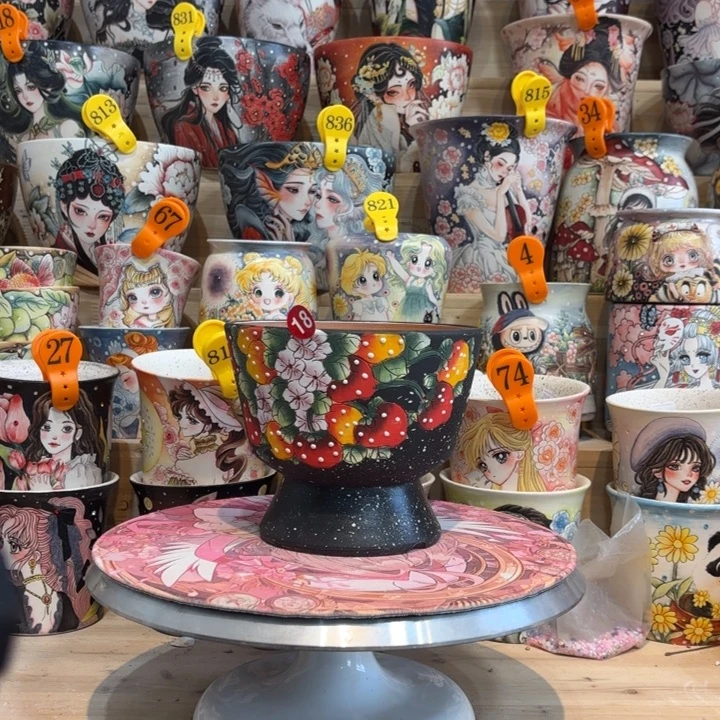 景德镇手绘花盆陶瓷15/13