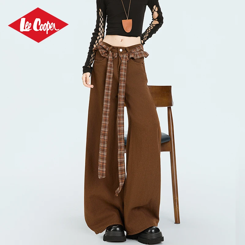 LEE COOPER2025秋季潮流牛仔裤女直筒裤宽松时尚百搭休闲长裤阔脚
