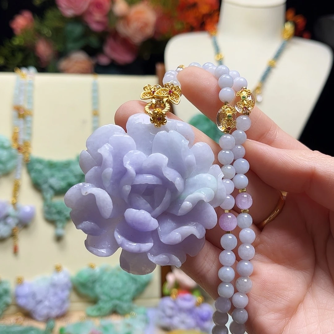 翡翠颈饰未镶嵌C****g紫