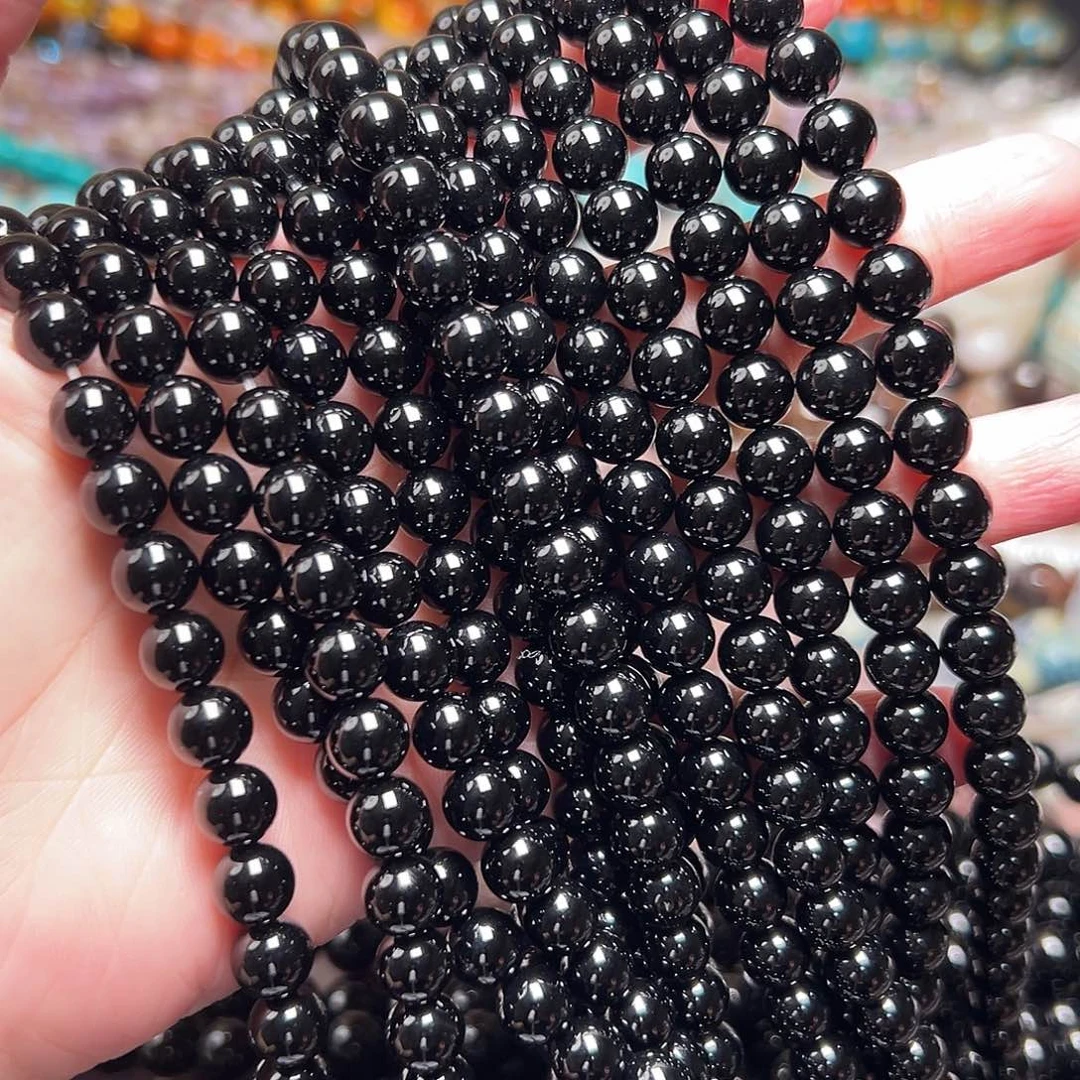 玛瑙/玉髓足银镶嵌珠宝半成品O192 天然黑玛瑙卡8