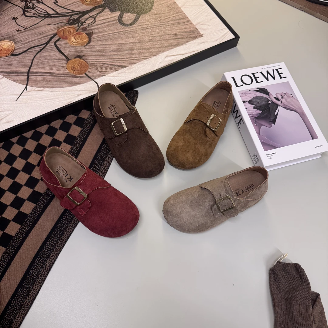 【现货+运费险】新款贝壳线勃肯鞋内增高单鞋