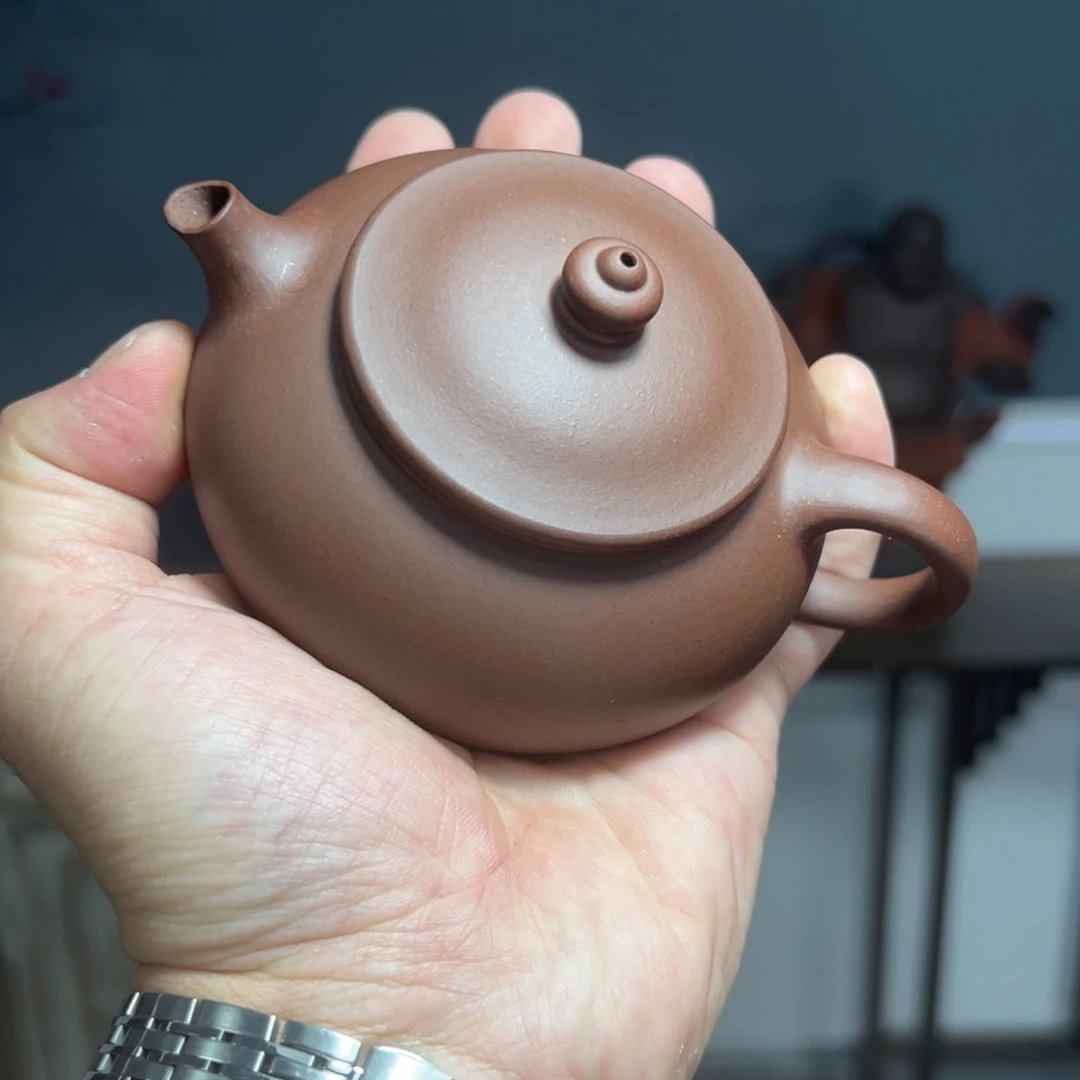 茶壶紫砂微瑕紫泥寒江