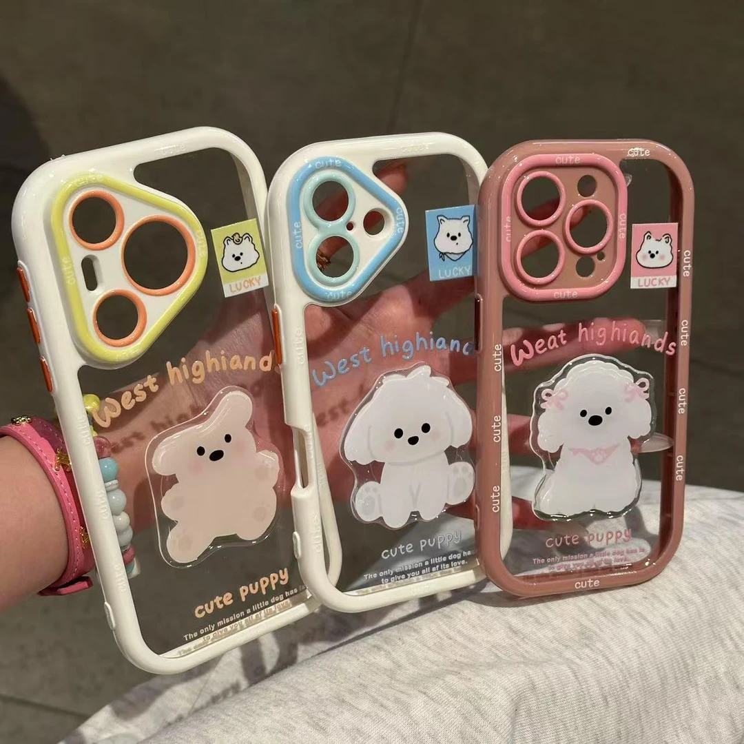 适用iPhone16/15promax可爱立体小狗壳小米15/14卡通vivos30新款