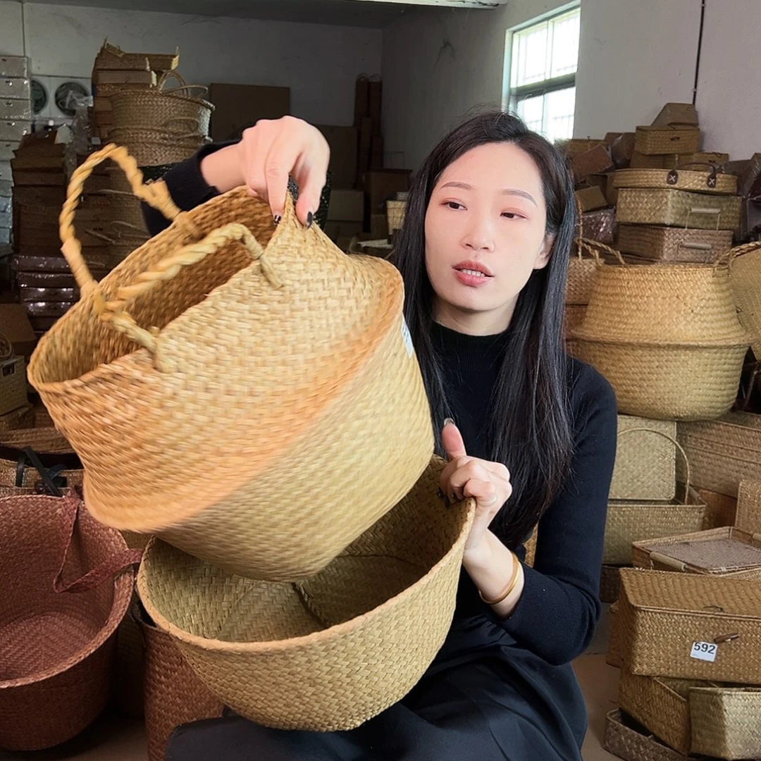 草编草编包/草编收纳盒带瑕疵
