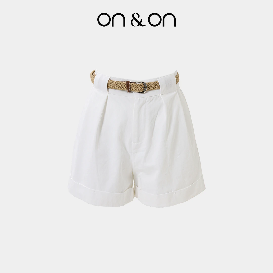 ON&ON/安乃安夏季新款韩系高腰休闲显瘦阔版卷边短裤N5SW2012492